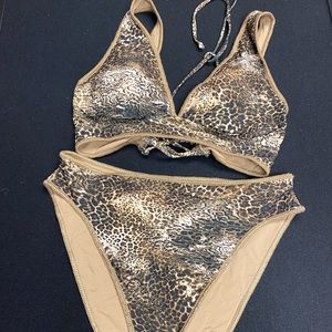 Leopard Print Bikini Swimsuit